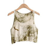 Summer Sleeveless Tie-dye Pocket Tank Top