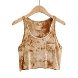 Summer Sleeveless Tie-dye Pocket Tank Top