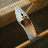 Ladies Flat Shoes Round Toe Solid Color Single Shoes