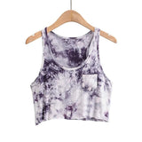 Summer Sleeveless Tie-dye Pocket Tank Top
