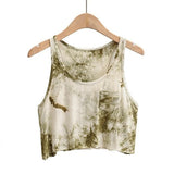 Summer Sleeveless Tie-dye Pocket Tank Top