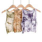 Summer Sleeveless Tie-dye Pocket Tank Top