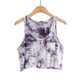 Summer Sleeveless Tie-dye Pocket Tank Top