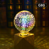 E27 RGB Neon Light AC 110v-220v Glass LED Lamp Bulbs 3D Fireworks Effect Neon Sign for Wedding Holiday Home Decoration Lighting
