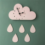 Nordic Wooden Cloud Raindrop Shaped Wall Clock