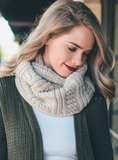 Ivory Ribbed Knit Infinity Scarf