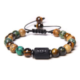 12 Constellation Bracelets Turquoise Beads Vintage Handmade Weave Black Rope