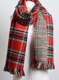 Red, Black & White Classic Plaid Blanket Scarf