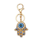 Evil Eye Fashion Alloy Hassam Shape Charm Car Keychain Jewelry Pendant With BULE EVIL EYE BEAD  EY4742