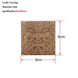 Chinese Dragon and Phoenix Mascot Unpainted Retro Line Wood Decals