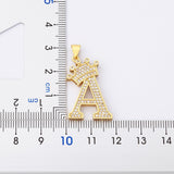 New Luxury Copper Zircon A-Z Crown Alphabet Pendant Chain Necklace Punk Hip-Hop Style Fashion Woman Man Initial Name Jewelry