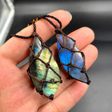 Natural Crystal Labradorite Stone Gemstone Pendant Moonstone Sunstone Pendant