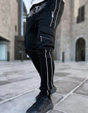 NS041plus Size Pants for Men 2021 Reflective Straight  Elastic Force Autumn Cargo Men's Pants & Trousers