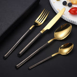 Spklifey Dinnerware Gold Spoon Cutlery Set Fork Spoon Steel Cutlery Set Steak Knife Stainless Steel Cutlery Dinnerware Set
