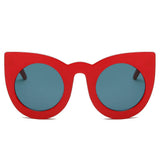 HINTON | S1066 - Women Round Cat Eye Oversize Sunglasses