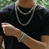 Hesiod Two Tone Diamond Hip Hop Style  Cuban Link Chain for Men