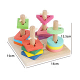 Montessori Graphic Wooden Animal Shape Puzzles for Kids Education