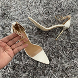 New Fashion Women Pumps Crystal Rhinestone Chain High Heels