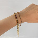 3mm 6mm 8mm 12mm Miami Cuban Chain Bracelet Punk Jewelry for Men Women 18K Gold Plated Stainless Chain Bracelet