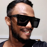 Unisex Oversized Black 2020 Vendor Logo Sunglasses