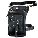 Crazy Horse Leather Design Men Small Messenger Mochila Bag Fashion Travel Belt Fanny Waist Pack Drop Leg Bag Tablet Pouch 2141