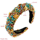 Baroque Hand Made Pearl Beading Gemstone Headband for Women