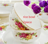 Genuine Bone China Platinum Rose Tableware Set