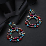 Female Trendy Luxury Big Crystal Earrings Fashion Jewelry Accessories