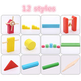 Montessori Rainbow Wooden Dominies Educational Toy for Children