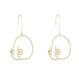 Unique Artsy Abstract Lady Breast Statement Hoop Earrings for Women Van Gogh Hollow Outline Body Earrings 2020 Femme Bijoux