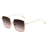 ENOCH | S2068 - Women Metal Flat Lens Square Sunglasses