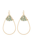 Hde3070 - Open Teardrop With Rondelle Beads Earrings