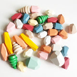 Wooden Rainbow Stacking Balance Stones for Kids Educations