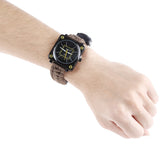 Multifuctional Survival Paracord Bracelet Watch with Compass Flint Fire Starter Scraper Whistle Gear