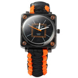 Multifuctional Survival Paracord Bracelet Watch with Compass Flint Fire Starter Scraper Whistle Gear