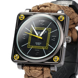 Multifuctional Survival Paracord Bracelet Watch with Compass Flint Fire Starter Scraper Whistle Gear
