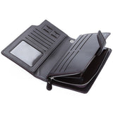 Guapabien Hasp Zipper Multi Functional Card Money Photo Vertical Wallet for Men