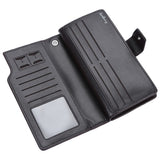 Guapabien Hasp Zipper Multi Functional Card Money Photo Vertical Wallet for Men