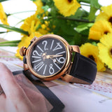Angie ST7154L Matonini Series Leather Band Quartz Watch for Ladies Luminous Pointers