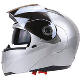 Full Face Motorcycle Helmet Dual Visor Street Bike with Silvering Visor