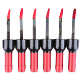 6pcs Wine Bottle Design Waterproof Long Lasting Stained Glaze Liquid Lip Gloss