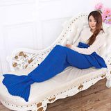 Adults Knitted Mermaid Tail Blanket Soft Sleeping Bag