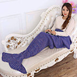 Adults Knitted Mermaid Tail Blanket Soft Sleeping Bag