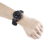 EMAK Multifunctional Survival Paracord Bracelet Watch with Compass Flint Fire Starter Scraper Whistle Gear