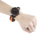 EMAK Multifunctional Survival Paracord Bracelet Watch with Compass Flint Fire Starter Scraper Whistle Gear