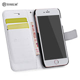 Tomkas Crazy Horse Series Wallet Full Body Cover for iPhone 7