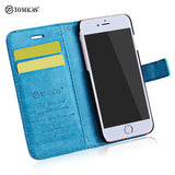 Tomkas Crazy Horse Series Wallet Full Body Cover for iPhone 7