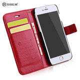 Tomkas Crazy Horse Series Wallet Full Body Cover for iPhone 7