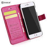 Tomkas Crazy Horse Series Wallet Full Body Cover for iPhone 7