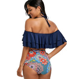 Tier Flounce Floral High Waisted Bikini Set